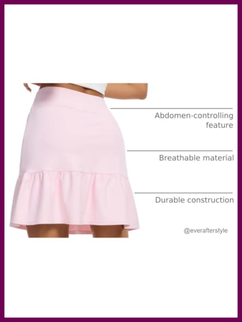 Womens Skort 17in Knee Length High Waist A-Line Golf Tennis Athletic Zipper - Picture 3 of 6